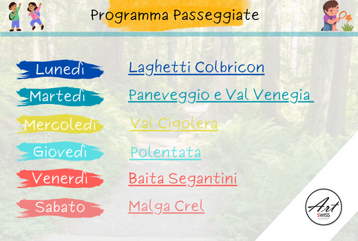 Programma Attività e animazione - Family hotel Colfosco - San Martino di Castrozza